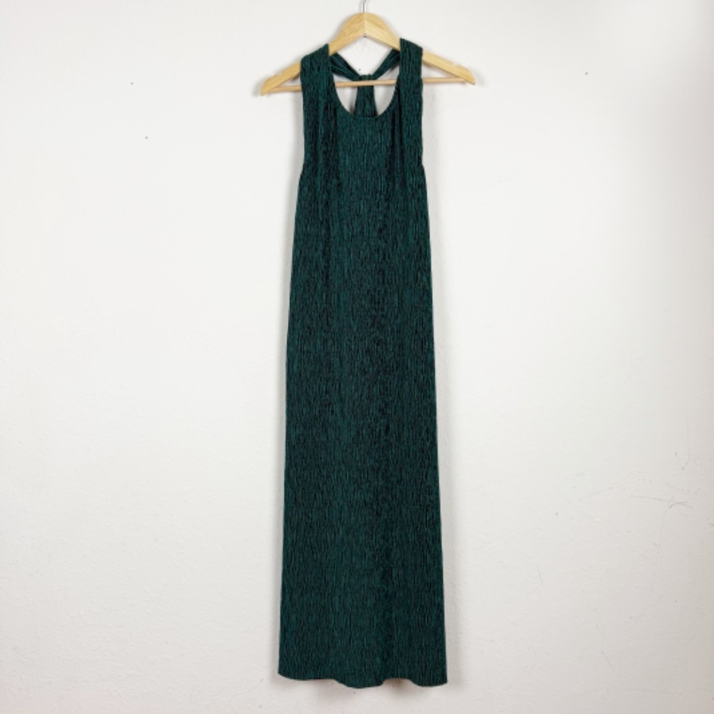 Anthropologie Maeve Adrienne Twist Back Green Velvet Midi Dress Size XL